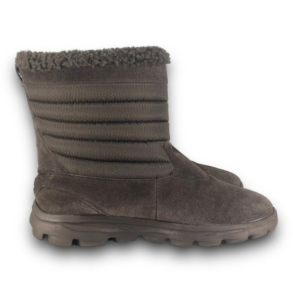Skechers Go Walk Move Cuddly Boots 13695 Mid Calf Chocolate Brown Women 8.5 - Picture 3 of 9
